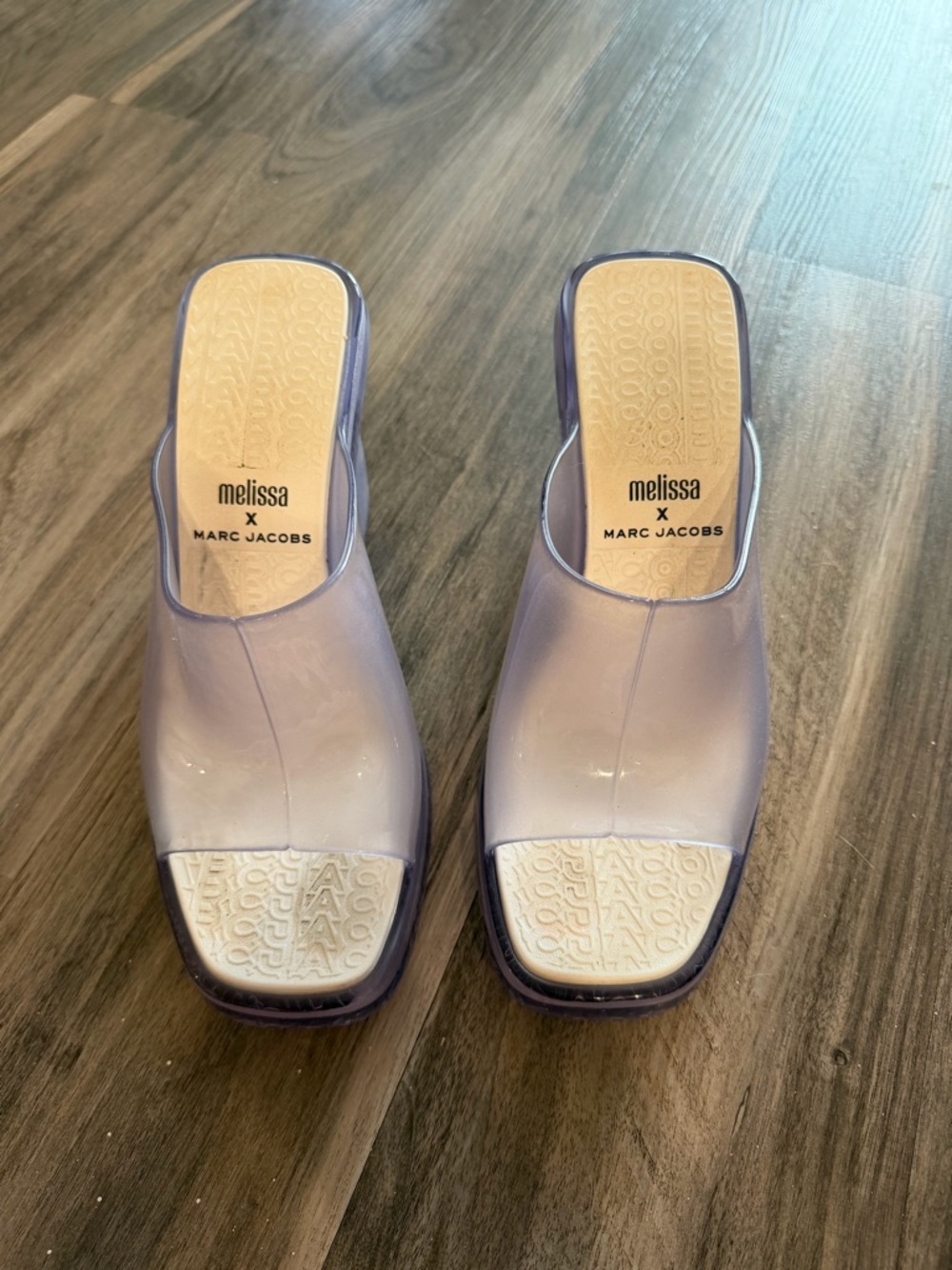 Marc Jacobs Translucent Lavender Slide Mules